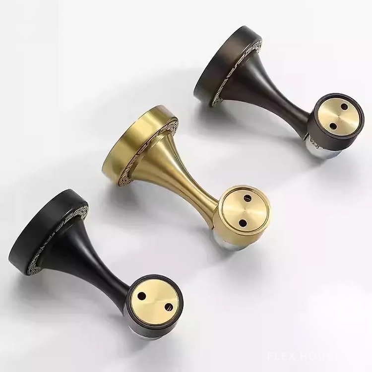 Chặn cửa gắn tường bằng đồng cổ điển Á Đông YJ9022 5 Chặn cửa gắn tường bằng đồng cổ điển Á Đông YJ9022 10