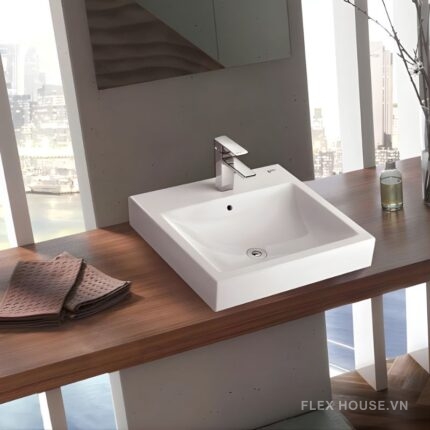 Chậu lavabo đặt bàn dương vành Inax AL-536V.FC