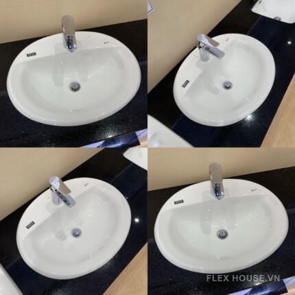 Chậu lavabo dương vành dáng tròn Inax AL-2395V