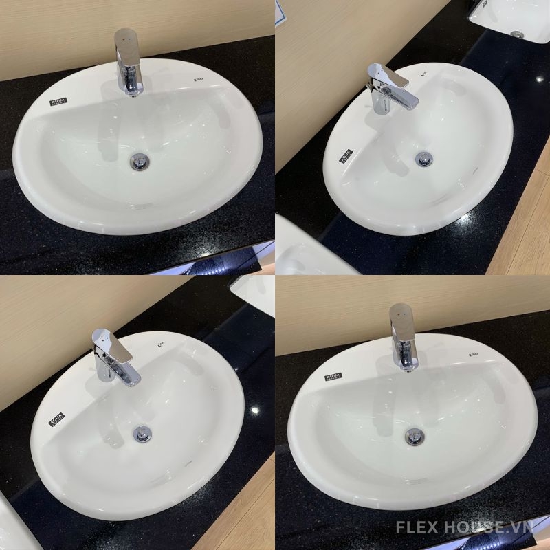 Chậu lavabo dương vành dáng tròn Inax AL-2395V 3 Chậu lavabo dương vành dáng tròn Inax AL-2395V