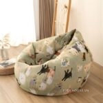 Sofa lười hạt xốp họa tiết chú chó đáng yêu DF9348
