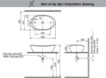 Chậu rửa mặt bằng sứ dáng oval Inax L-465V