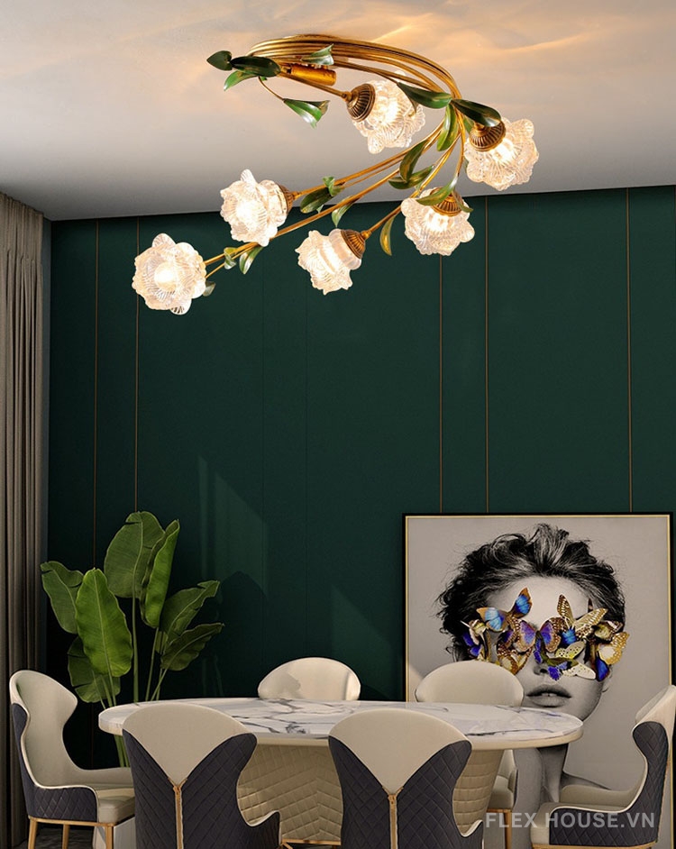 Đèn trần phòng ngủ đóa hoa linh lan Retro SZ864 5 Đèn trần phòng ngủ đóa hoa linh lan Retro SZ864 10