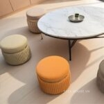 Ghế đôn Artistic bọc da đa màu sắc MK8367