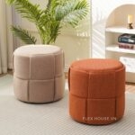 Ghế đôn sofa Heritage khối trụ bọc vải MF5386