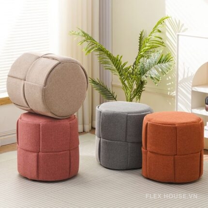 Ghế đôn sofa Heritage khối trụ bọc vải MF5386