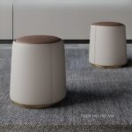 Ghế đôn sofa bọc da phong cách Bắc Âu MK9330