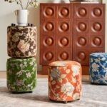 Ghế đôn sofa bọc vải Chenille cổ điển MK5315