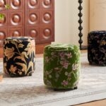 Ghế đôn sofa bọc vải Chenille cổ điển MK5315