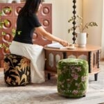 Ghế đôn sofa bọc vải Chenille cổ điển MK5315