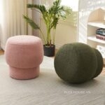 Ghế đôn sofa tròn 2 tầng bọc vải MF9356