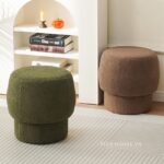 Ghế đôn sofa tròn 2 tầng bọc vải MF9356