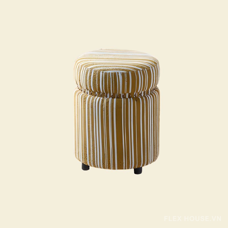 Ghế đôn họa tiết hoa văn phong cách Vintage MK6683 4 Ghế đôn sofa họa tiết hoa trang trí phòng khách MK6683