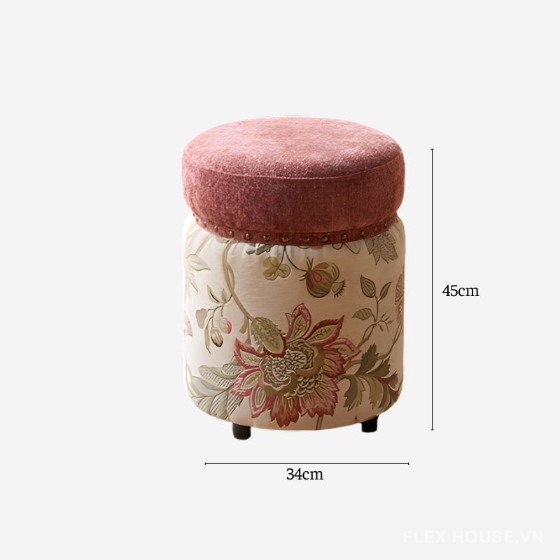 Ghế đôn họa tiết hoa văn phong cách Vintage MK6683 9 Ghế đôn họa tiết hoa văn phong cách Vintage MK6683 5