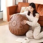 Ghế đôn trang trí Morocco bằng da cao cấp YH6768