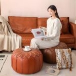 Ghế đôn trang trí Morocco bằng da cao cấp YH6768