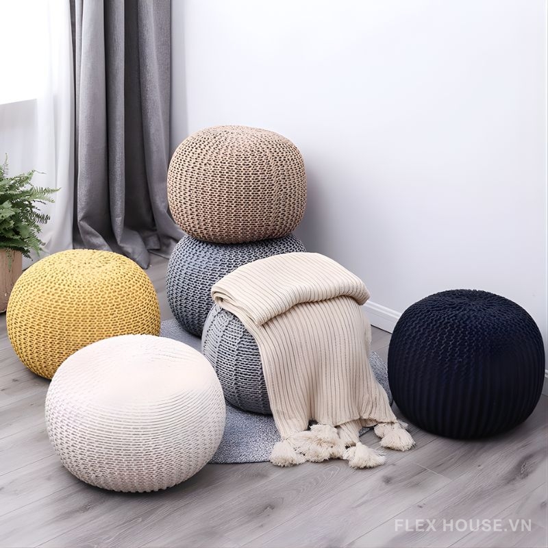 Ghế đôn trang trí bằng len polyester nhiều màu sắc SGR2788 (5) Ghế đôn trang trí bằng len polyester nhiều màu sắc SGR2788