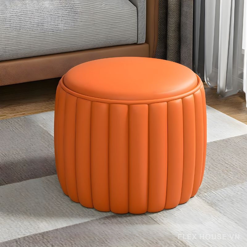 Ghế đôn trang trí hình bánh macaron bằng da YBT9786 12 Ghế đôn trang trí hình bánh macaron bằng da YBT9786