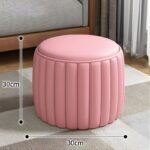 Ghế đôn trang trí hình bánh macaron bằng da YBT9786