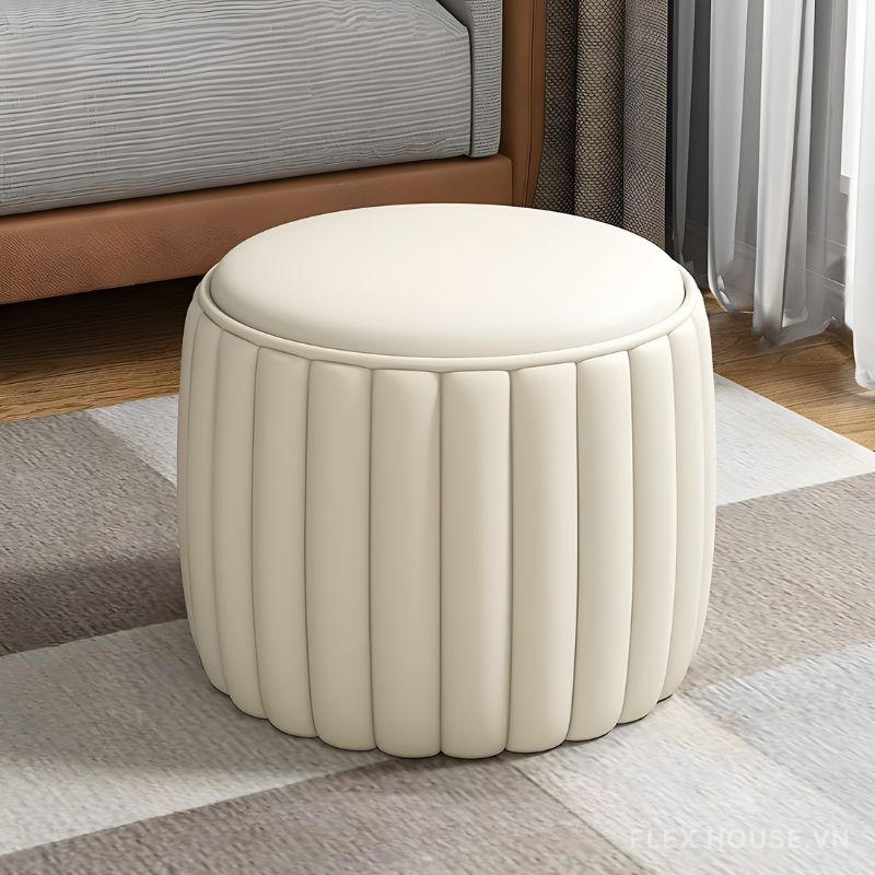 Ghế đôn trang trí hình bánh macaron bằng da YBT9786 8 Ghế đôn trang trí hình bánh macaron bằng da YBT9786