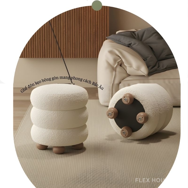 Ghế đôn trang trí hình kẹo bông gòn đáng yêu WCL4636 5 Ghế đôn trang trí hình kẹo bông gòn đáng yêu WCL4636