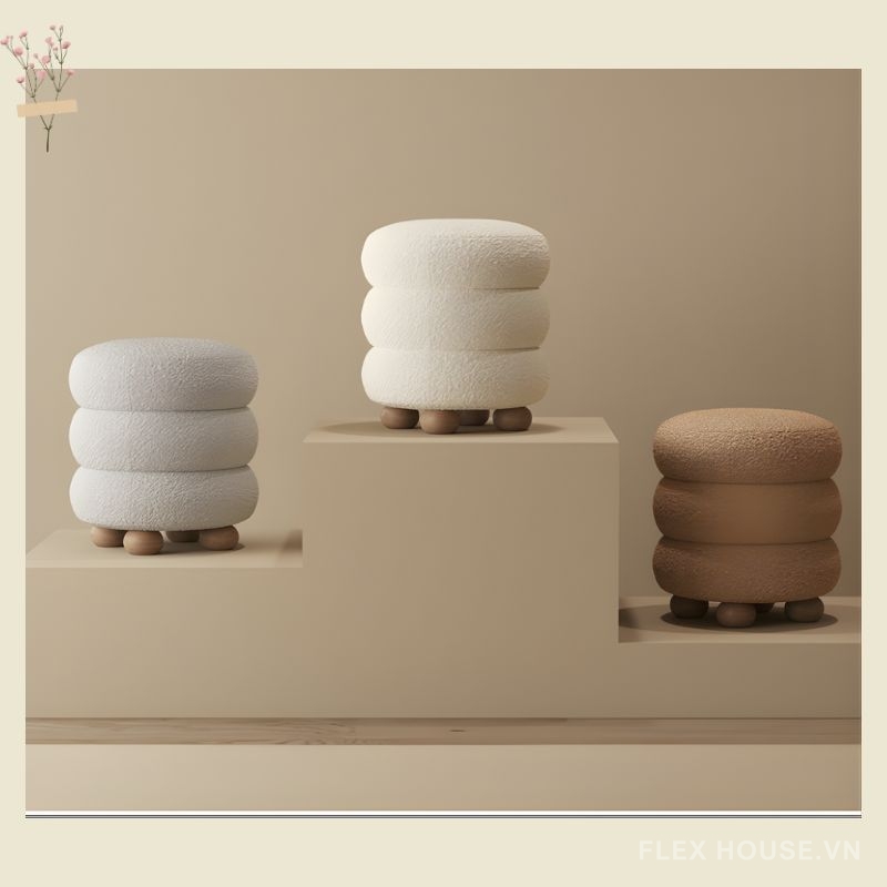 Ghế đôn trang trí hình kẹo bông gòn đáng yêu WCL4636 2 Ghế đôn trang trí hình kẹo bông gòn đáng yêu WCL4636