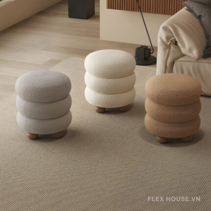 Ghế đôn trang trí hình kẹo bông gòn đáng yêu WCL4636