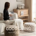 Ghế đôn trang trí họa tiết chấm bi Coquette CJ7611