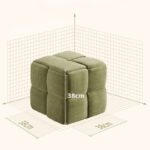 Ghế đôn trang trí khối vung dệt kim bọc nhung BJ2989