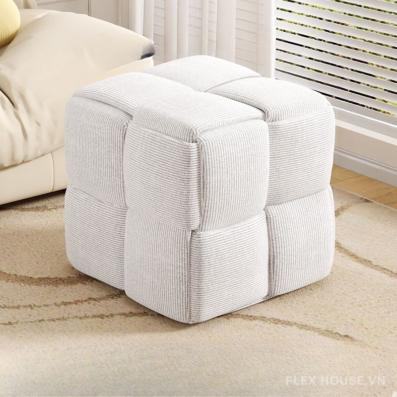 Ghế đôn trang trí khối vuông dệt kim bọc nhung BJ2989 8 Ghế đôn trang trí khối vung dệt kim bọc nhung BJ2989