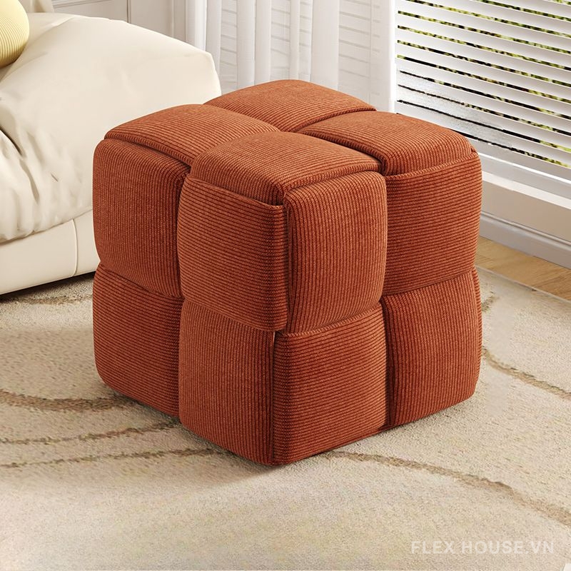 Ghế đôn trang trí khối vuông dệt kim bọc nhung BJ2989 7 Ghế đôn trang trí khối vung dệt kim bọc nhung BJ2989