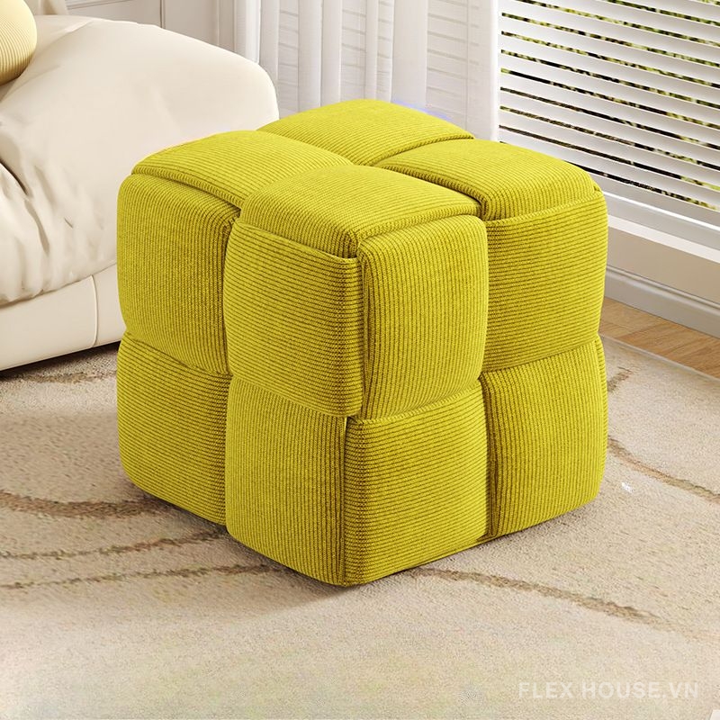 Ghế đôn trang trí khối vuông dệt kim bọc nhung BJ2989 5 Ghế đôn trang trí khối vung dệt kim bọc nhung BJ2989