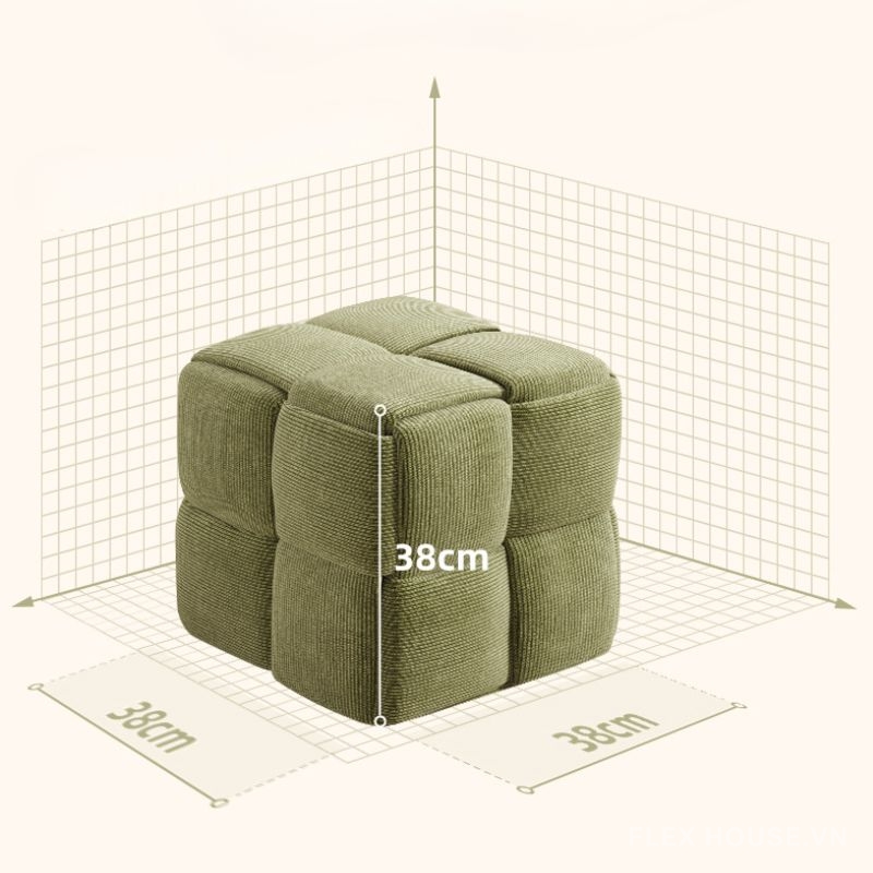 Ghế đôn trang trí khối vuông dệt kim bọc nhung BJ2989 11 Ghế đôn trang trí khối vung dệt kim bọc nhung BJ2989