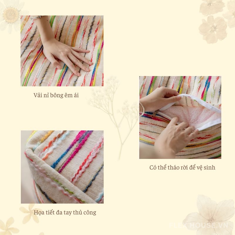 Ghế đôn trang trí mini rainbow JX5252 8 Ghế đôn trang trí mini rainbow JX5252