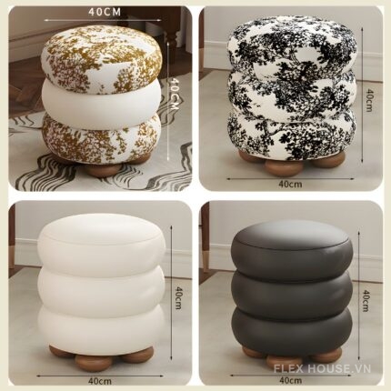 Ghế đôn trang trí phong cách Wabi-sabi BY6921