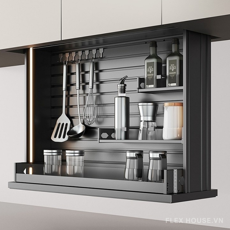 Giá Bát Nâng Hạ Cơ Và Điện: Nên Chọn Loại Nào Cho Tủ Bếp? 17 Giá bát nâng hạ điện