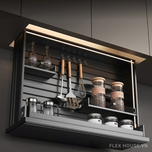 Giá Bát Nâng Hạ Cơ Và Điện Nên Chọn Loại Nào Cho Tủ Bếp