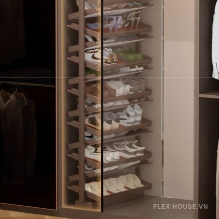 Giá để giày 2 chiều âm tủ 11 tầng cho tủ lớn YHF2506