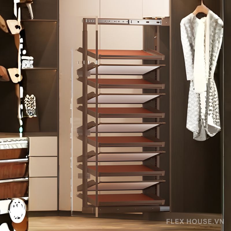 Giá để giày 2 chiều âm tủ 11 tầng cho tủ lớn YHF2506