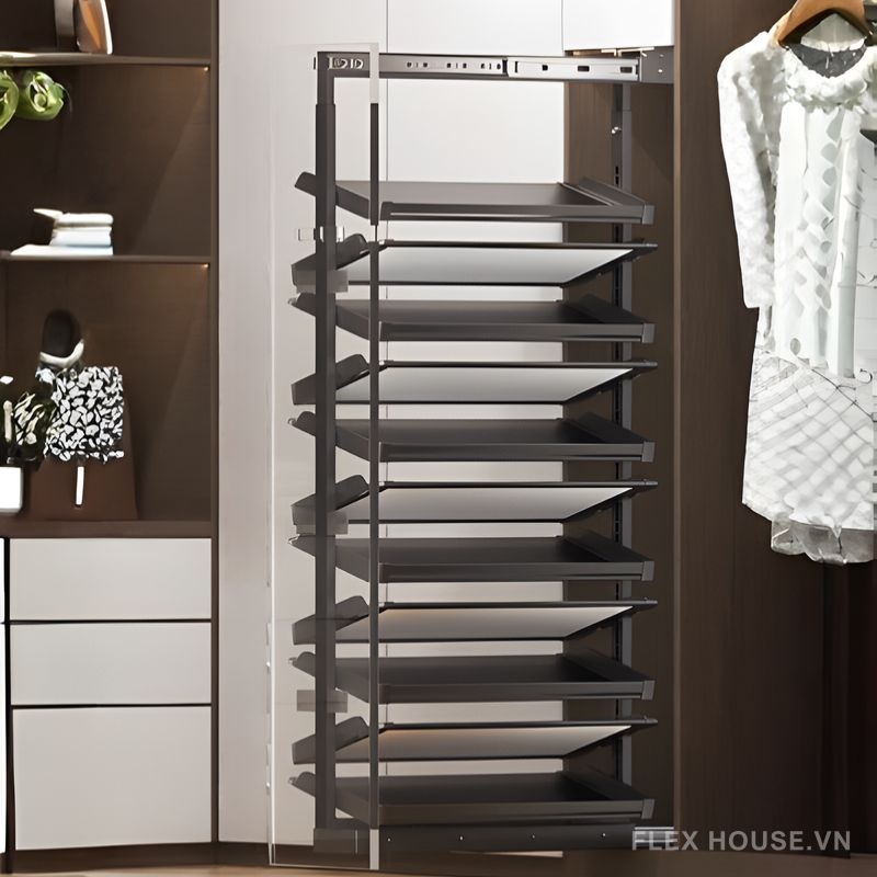 Giá để giày 2 chiều âm tủ 11 tầng cho tủ lớn YHF2506