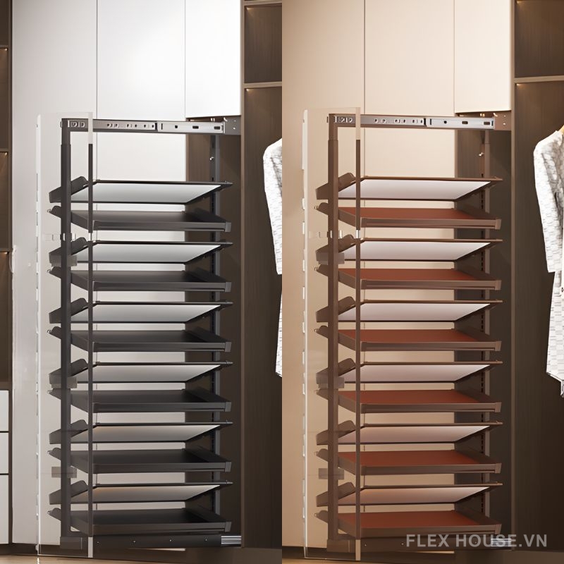 Giá để giày 2 chiều âm tủ 12 tầng tiết kiệm không gian YHF2507