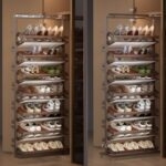 Giá để giày 2 chiều âm tủ gắn cánh cao 1865mm YHF2508