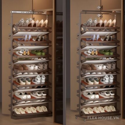 Giá để giày 2 chiều âm tủ gắn cánh cao 1865mm YHF2508