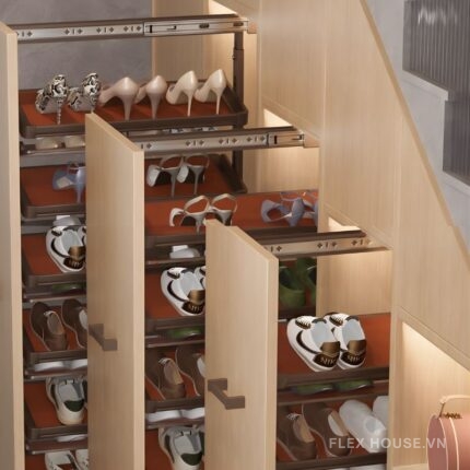 Giá để giày 2 chiều âm tủ gắn cánh cao 1865mm YHF2508