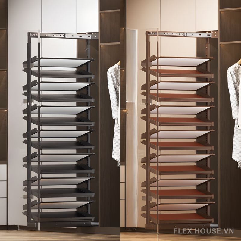 Giá để giày 2 chiều âm tủ tối ưu diên tích 1865mm YHF2509 (2)