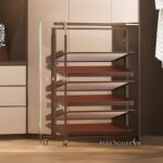 Giá để giày 2 mặt âm tủ 6 tầng có bánh xe tiện lợi YHF2516