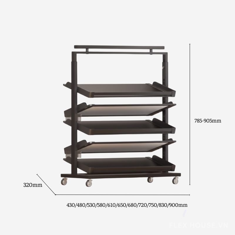 Giá để giày âm tủ 2 chiều 5 tầng cho tủ không đáy YHF2515