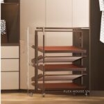 Giá để giày âm tủ 2 chiều 5 tầng cho tủ không đáy YHF2515