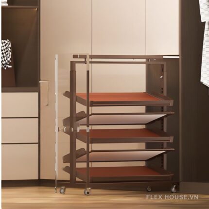 Giá để giày âm tủ 2 chiều 5 tầng cho tủ không đáy YHF2515