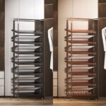 Giá để giày âm tủ 2 chiều có bánh xe cao 1865mm YHF2523